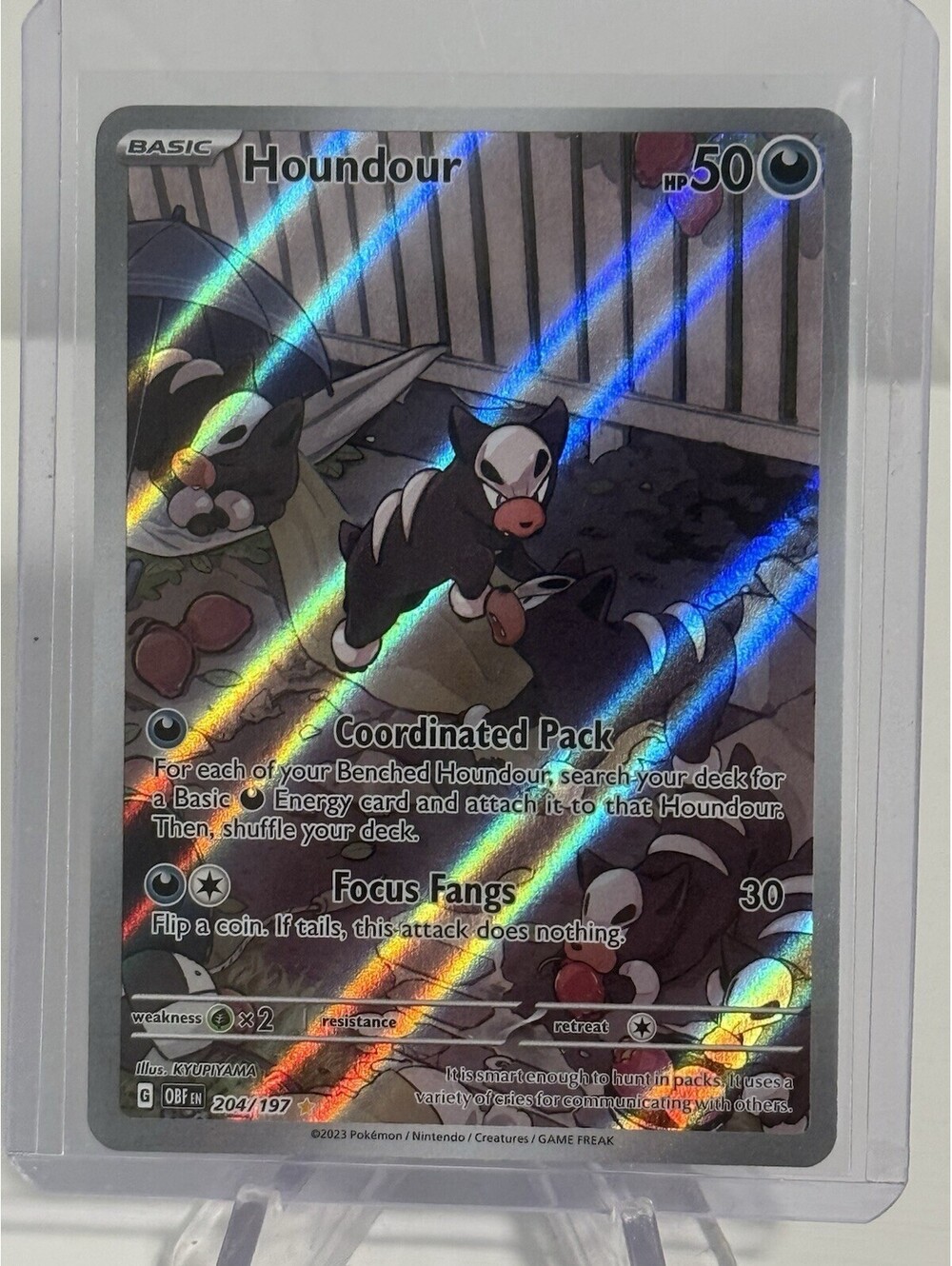 Pokémon TCG Houndour 204/197 SV03 Obsidian Flames IR Holo